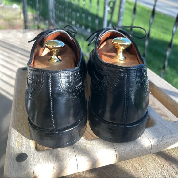 Allen Edmonds Strand Black Leather Cap Toe Brogue 6115 Men's Size 9D - Picture 4 of 12